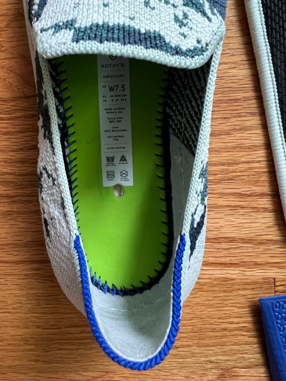 Rothy’s slip on sneaker/loafers seaform green,retired, women’s 7.5 - Picture 10 of 16